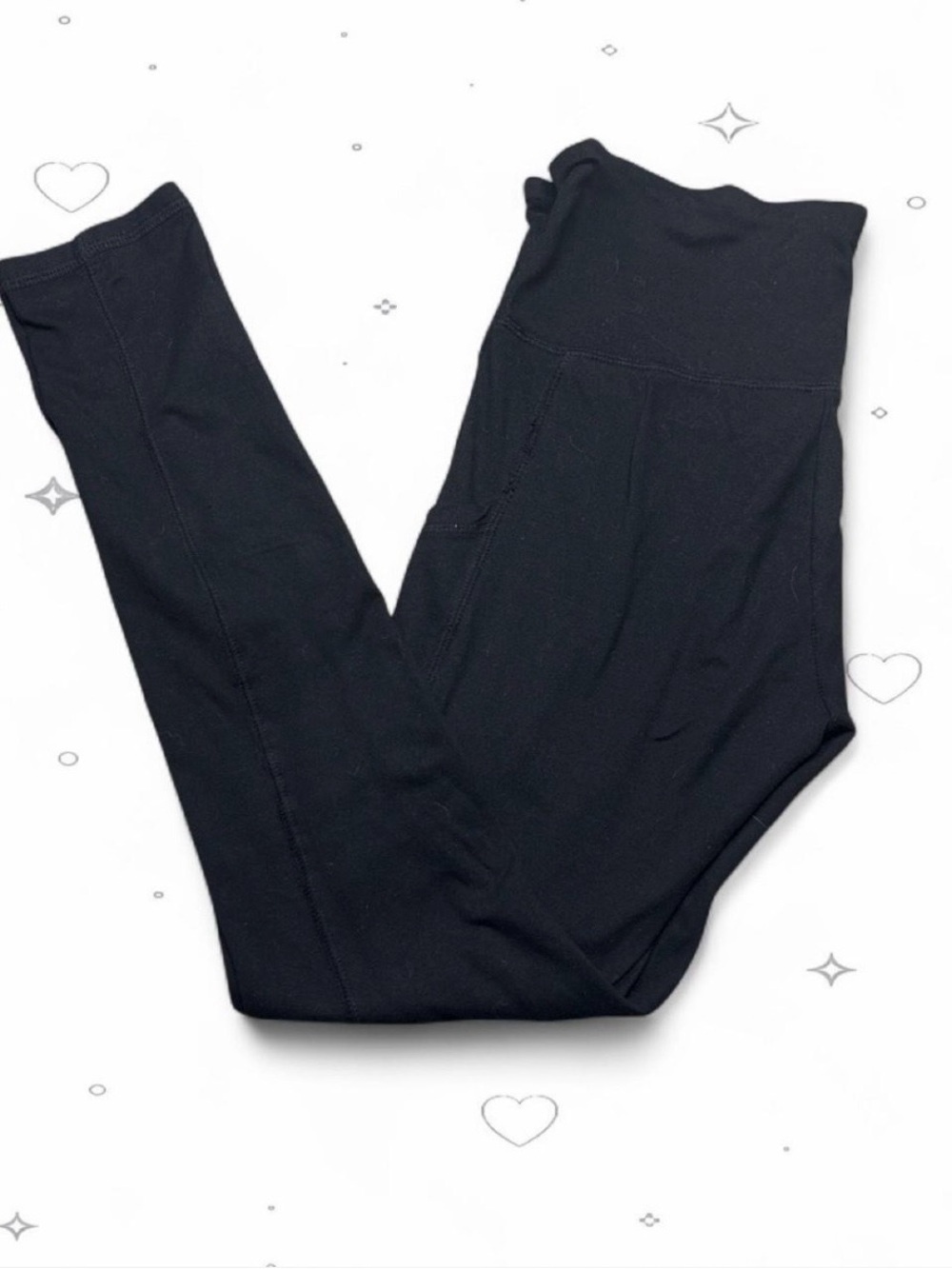 Wild Fable Black High Waisted Athletic Leggings Side Pockets Size S